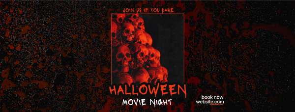 Scary Movie Night Facebook Cover Design Image Preview