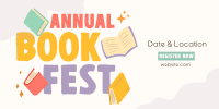 Annual Book Event Twitter Post Design