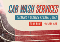 Auto Clean Car Wash Postcard Design
