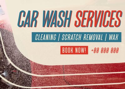 Auto Clean Car Wash Postcard Image Preview