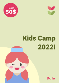 Cute Kids Camp Poster Design