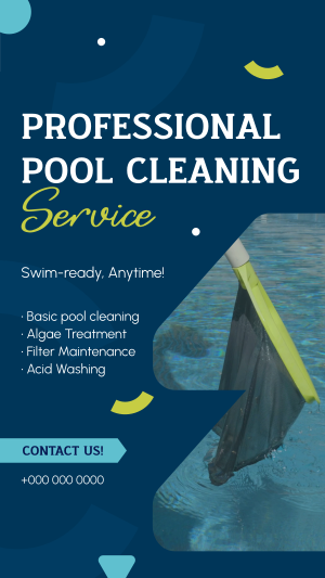 Professional Pool Cleaning Service Facebook story Image Preview