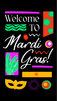Mardi Gras Mask Welcome Instagram story Image Preview
