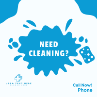 Contact Cleaning Services  Instagram Post Design
