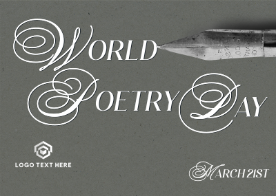 World Poetry Day Pen Postcard Image Preview