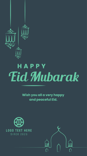 Eid Mubarak Lanterns Instagram story Image Preview