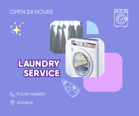 24 Hours Laundry Service Facebook Post Design