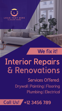 Home Interior Repair Maintenance Instagram story Image Preview