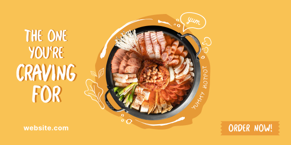 Delicious Hotpot Twitter Post Design Image Preview