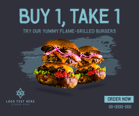 Flame Grilled Burgers Facebook post Image Preview