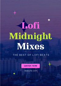 Lofi Midnight Music Flyer Design