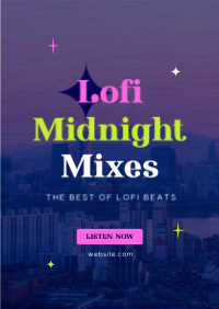 Lofi Midnight Music Flyer Image Preview