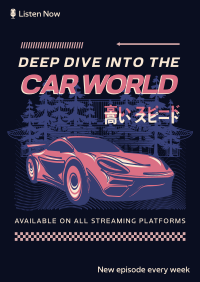 Retro Car Podcast Poster Design