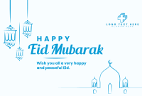 Eid Mubarak Lanterns Pinterest Cover Design