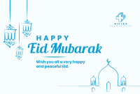 Eid Mubarak Lanterns Pinterest board cover Image Preview