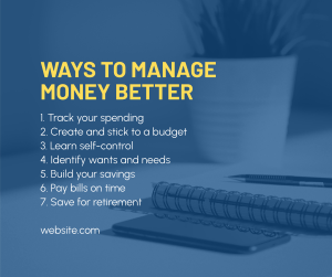 Ways to Manage Money Facebook post