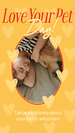 Retro Love Your Pet Day Facebook story Image Preview