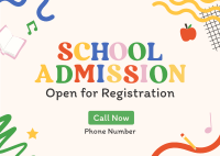 Fun Kids School Admission Postcard Image Preview