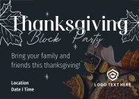 Thanksgiving Block Party Postcard Image Preview