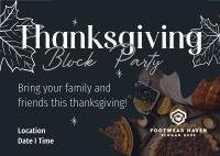 Thanksgiving Block Party Postcard Image Preview