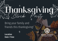 Thanksgiving Block Party Postcard Image Preview