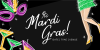 Mardi Gras Flapper Twitter Post Image Preview