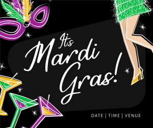 Mardi Gras Flapper Facebook post Image Preview