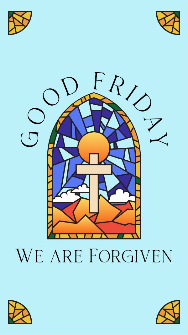 Good Friday Stained Glass Instagram Story Design Image Preview