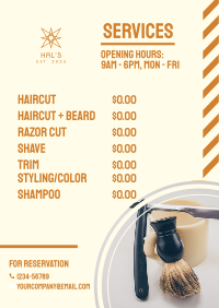 Barber Shop Pricelist Poster Image Preview
