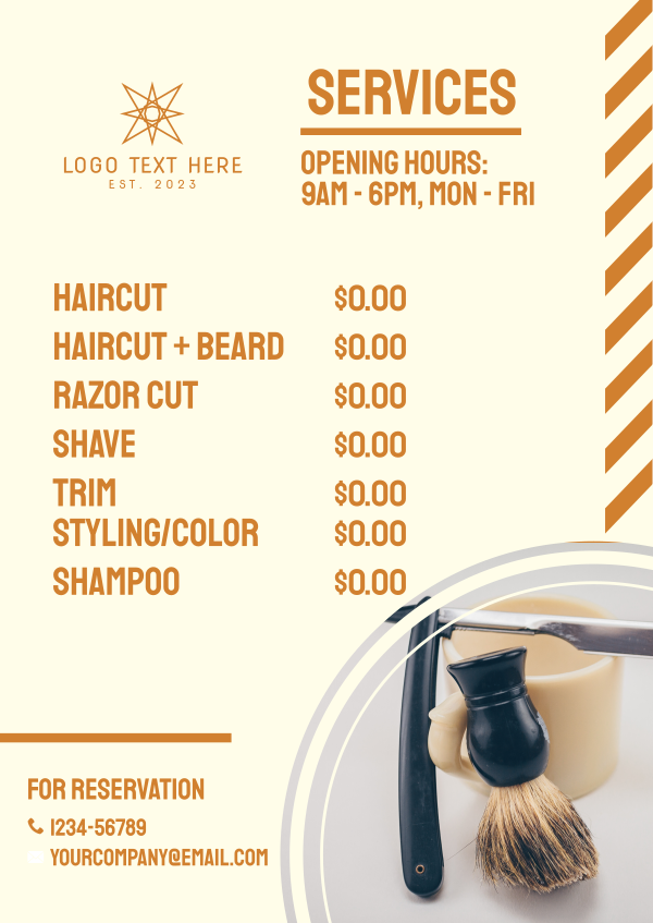 Barber Shop Pricelist Poster Design Image Preview