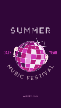 Summer Disco Music Facebook Story Design