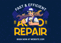 Professional Auto Repair Postcard Image Preview