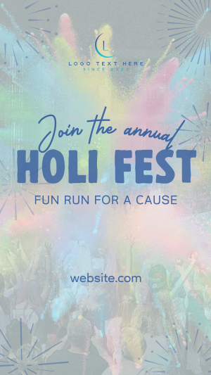 Holi Fest Fun Run Facebook story Image Preview
