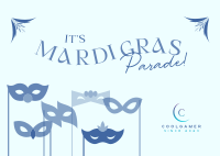 Mardi Gras Masks Postcard Image Preview