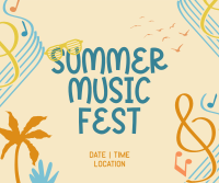 Fun Summer Playlist Facebook Post Design