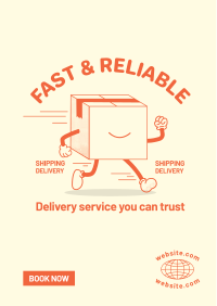 Delivery Package Mascot Flyer Design