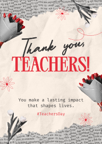 Teachers Day Collage Poster Design