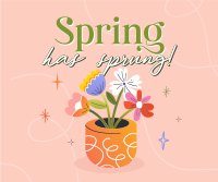Spring Flower Pot Facebook Post Design