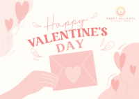 Valentines Day Greeting Postcard Design