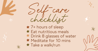 Self care checklist Facebook ad Image Preview