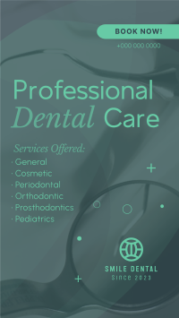 Professional Dental Care Services TikTok Video Image Preview