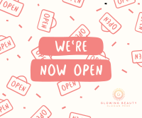 We're Open Pattern Facebook post Image Preview