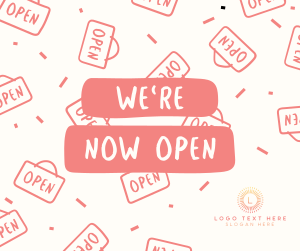 We're Open Pattern Facebook Post Image Preview