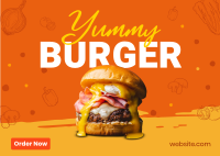 The Burger-Taker Postcard Design