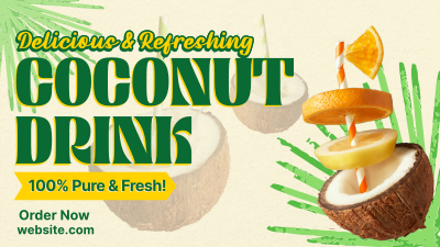 Refreshing Coconut Drink Facebook event cover Image Preview