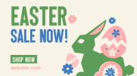 Floral Easter Bunny Sale Facebook Event Cover Design