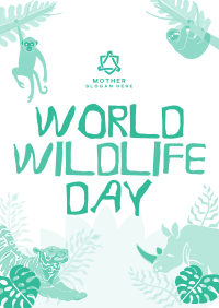 Rustic World Wildlife Day Flyer Design