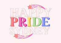 Happy Pride Text Postcard Design