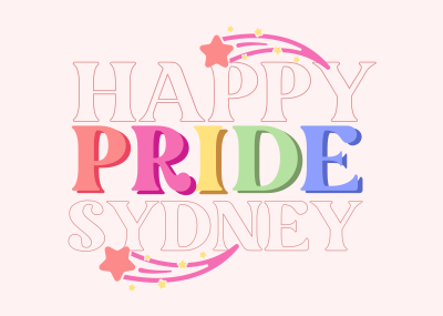 Happy Pride Text Postcard Image Preview