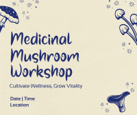 Monoline Mushroom Workshop Facebook Post Design